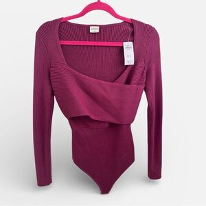 Abercrombie & Fitch LuxeLoft Wrap Sweater Bodysuit